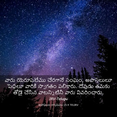 Picture 03 - అపొస్తలుల కార్యములు 15:4 TELIRV - వారు యెరూషలేము - Bible Verse Picture