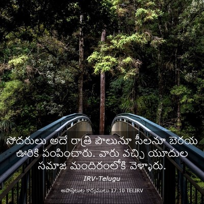 Picture 03 - అపొస్తలుల కార్యములు 17:10 TELIRV - సోదరులు అదే - Bible Verse Picture