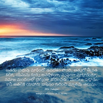 Picture 03 - అపొస్తలుల కార్యములు 18:25 TELIRV - అతడు ప్రభువు - Bible Verse Picture