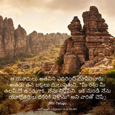 Picture 03 - అపొస్తలుల కార్యములు 18:6 TELIRV - ఆ యూదులు అతనిని - Bible Verse Picture