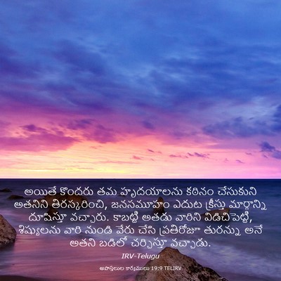 Picture 03 - అపొస్తలుల కార్యములు 19:9 TELIRV - అయితే కొందరు తమ - Bible Verse Picture