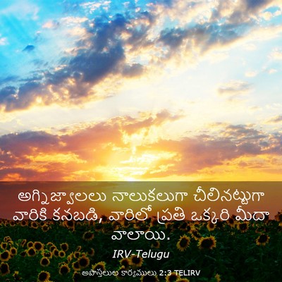 Picture 03 - అపొస్తలుల కార్యములు 2:3 TELIRV - అగ్నిజ్వాలలు - Bible Verse Picture