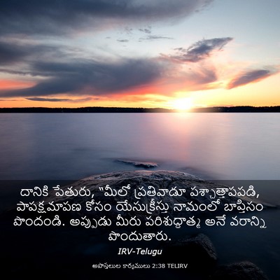 Picture 03 - అపొస్తలుల కార్యములు 2:38 TELIRV - దానికి పేతురు, - Bible Verse Picture
