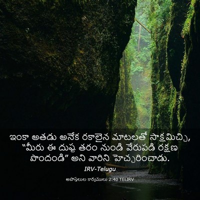 Picture 03 - అపొస్తలుల కార్యములు 2:40 TELIRV - ఇంకా అతడు అనేక - Bible Verse Picture