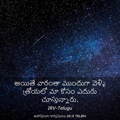 Picture 03 - అపొస్తలుల కార్యములు 20:5 TELIRV - అయితే వారంతా - Bible Verse Picture