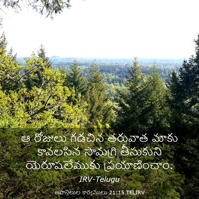 Picture 03 - అపొస్తలుల కార్యములు 21:15 TELIRV - ఆ రోజులు గడచిన - Bible Verse Picture