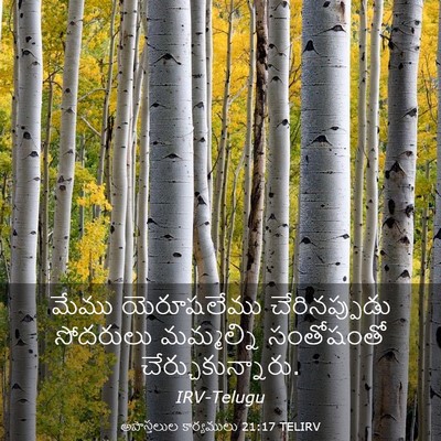 Picture 03 - అపొస్తలుల కార్యములు 21:17 TELIRV - మేము యెరూషలేము - Bible Verse Picture