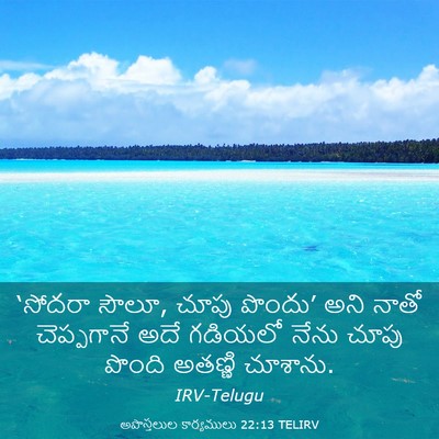 Picture 03 - అపొస్తలుల కార్యములు 22:13 TELIRV - ‘సోదరా సౌలూ, చూపు - Bible Verse Picture