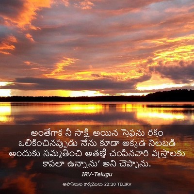 Picture 03 - అపొస్తలుల కార్యములు 22:20 TELIRV - అంతేగాక నీ సాక్షి - Bible Verse Picture