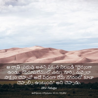 Picture 03 - అపొస్తలుల కార్యములు 23:11 TELIRV - ఆ రాత్రి ప్రభువు - Bible Verse Picture