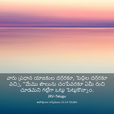 Picture 03 - అపొస్తలుల కార్యములు 23:14 TELIRV - వారు ప్రధాన - Bible Verse Picture