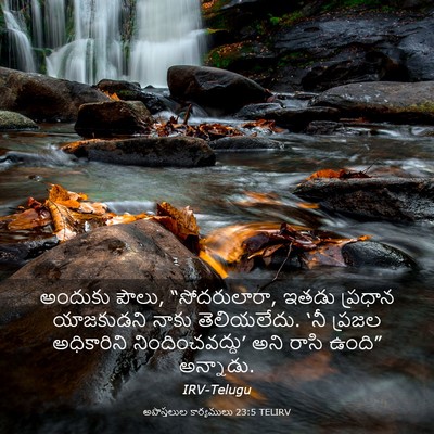Picture 03 - అపొస్తలుల కార్యములు 23:5 TELIRV - అందుకు పౌలు, - Bible Verse Picture