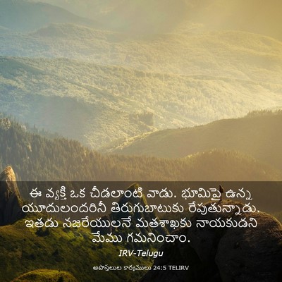 Picture 03 - అపొస్తలుల కార్యములు 24:5 TELIRV - ఈ వ్యక్తి ఒక - Bible Verse Picture