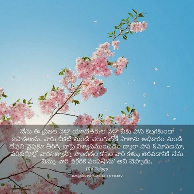 Picture 03 - అపొస్తలుల కార్యములు 26:18 TELIRV - నేను ఈ ప్రజల వల్లా - Bible Verse Picture