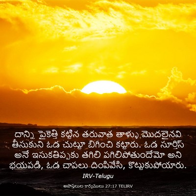 Picture 03 - అపొస్తలుల కార్యములు 27:17 TELIRV - దాన్ని పైకెత్తి - Bible Verse Picture