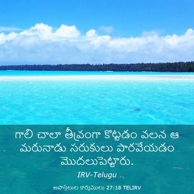 Picture 03 - అపొస్తలుల కార్యములు 27:18 TELIRV - గాలి చాలా - Bible Verse Picture