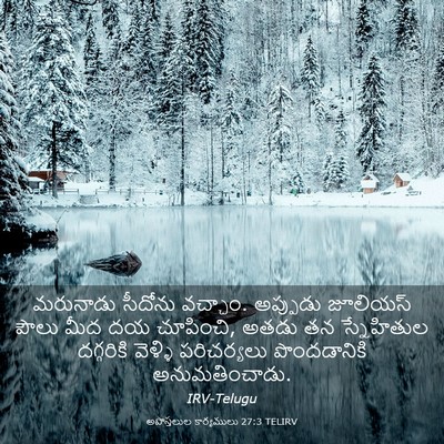 Picture 03 - అపొస్తలుల కార్యములు 27:3 TELIRV - మరునాడు సీదోను - Bible Verse Picture