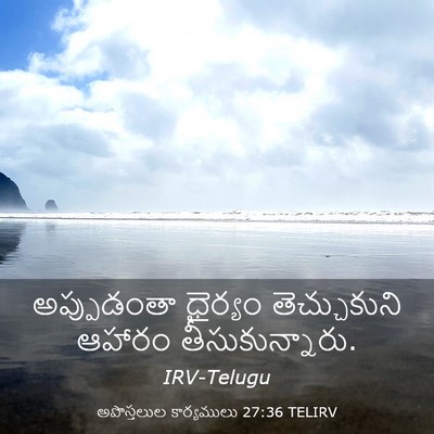 Picture 03 - అపొస్తలుల కార్యములు 27:36 TELIRV - అప్పుడంతా ధైర్యం - Bible Verse Picture