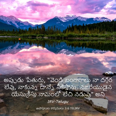 Picture 03 - అపొస్తలుల కార్యములు 3:6 TELIRV - అప్పుడు పేతురు, - Bible Verse Picture