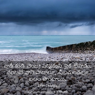 Picture 03 - అపొస్తలుల కార్యములు 3:7 TELIRV - వాడి కుడి చెయ్యి - Bible Verse Picture