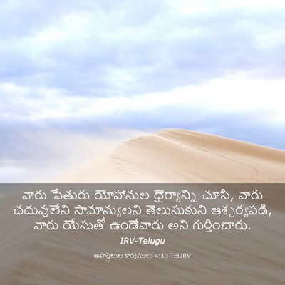 Picture 03 - అపొస్తలుల కార్యములు 4:13 TELIRV - వారు పేతురు - Bible Verse Picture