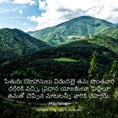 Picture 03 - అపొస్తలుల కార్యములు 4:23 TELIRV - పేతురు యోహానులు - Bible Verse Picture