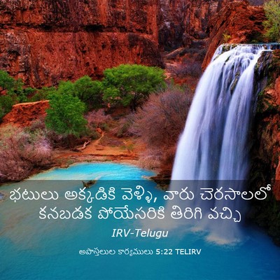 Picture 03 - అపొస్తలుల కార్యములు 5:22 TELIRV - భటులు అక్కడికి - Bible Verse Picture