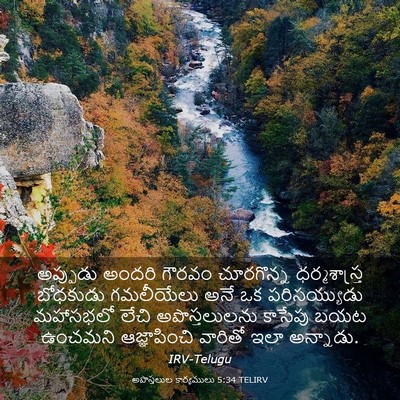 Picture 03 - అపొస్తలుల కార్యములు 5:34 TELIRV - అప్పుడు అందరి - Bible Verse Picture