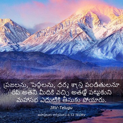 Picture 03 - అపొస్తలుల కార్యములు 6:12 TELIRV - ప్రజలను, పెద్దలను, - Bible Verse Picture