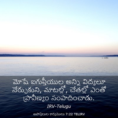 Picture 03 - అపొస్తలుల కార్యములు 7:22 TELIRV - మోషే ఐగుప్తీయుల - Bible Verse Picture