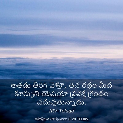 Picture 03 - అపొస్తలుల కార్యములు 8:28 TELIRV - అతడు తిరిగి - Bible Verse Picture
