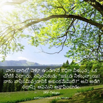 Picture 03 - అపొస్తలుల కార్యములు 8:36 TELIRV - వారు దారిలో - Bible Verse Picture