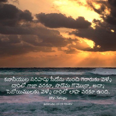 Picture 03 - ఆదికాండం 10:19 TELIRV - కనానీయుల సరిహద్దు - Bible Verse Picture