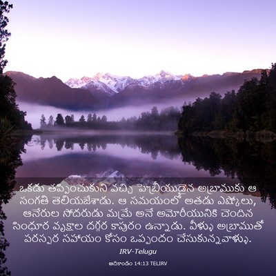 Picture 03 - ఆదికాండం 14:13 TELIRV - ఒకడు తప్పించుకుని - Bible Verse Picture