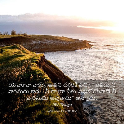 Picture 03 - ఆదికాండం 15:4 TELIRV - యెహోవా వాక్కు - Bible Verse Picture