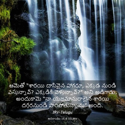 Picture 03 - ఆదికాండం 16:8 TELIRV - ఆమెతో “శారయి - Bible Verse Picture