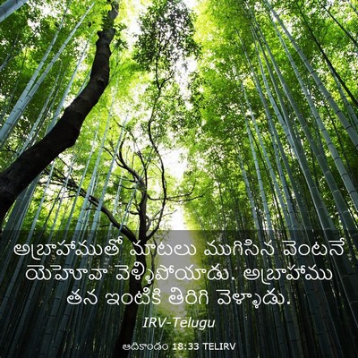 Picture 03 - ఆదికాండం 18:33 TELIRV - అబ్రాహాముతో మాటలు - Bible Verse Picture