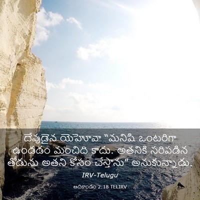 Picture 03 - ఆదికాండం 2:18 TELIRV - దేవుడైన యెహోవా - Bible Verse Picture