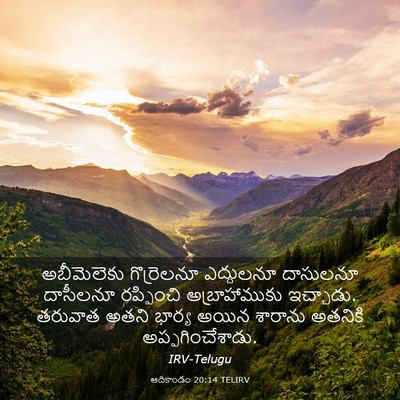 Picture 03 - ఆదికాండం 20:14 TELIRV - అబీమెలెకు - Bible Verse Picture