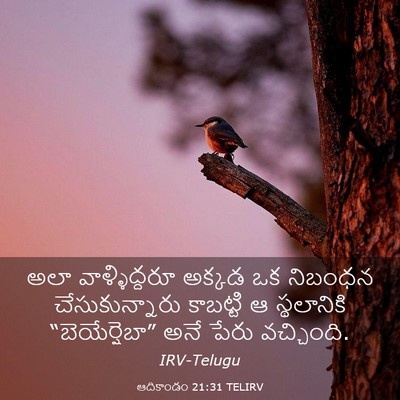 Picture 03 - ఆదికాండం 21:31 TELIRV - అలా వాళ్ళిద్దరూ - Bible Verse Picture