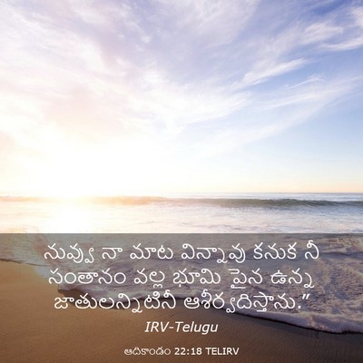 Picture 03 - ఆదికాండం 22:18 TELIRV - నువ్వు నా మాట - Bible Verse Picture