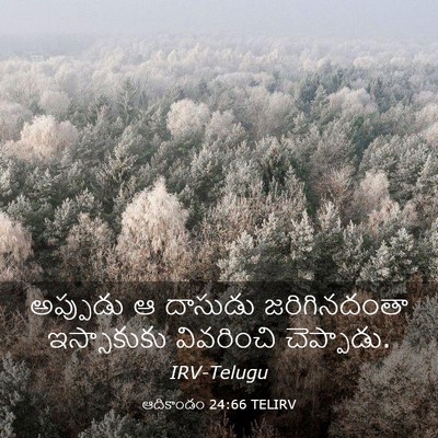 Picture 03 - ఆదికాండం 24:66 TELIRV - అప్పుడు ఆ దాసుడు - Bible Verse Picture