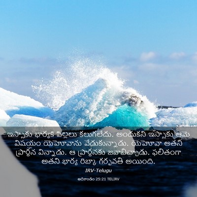 Picture 03 - ఆదికాండం 25:21 TELIRV - ఇస్సాకు భార్యకి - Bible Verse Picture