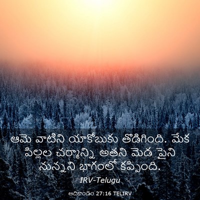 Picture 03 - ఆదికాండం 27:16 TELIRV - ఆమె వాటిని - Bible Verse Picture