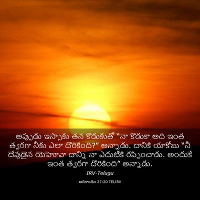 Picture 03 - ఆదికాండం 27:20 TELIRV - అప్పుడు ఇస్సాకు - Bible Verse Picture
