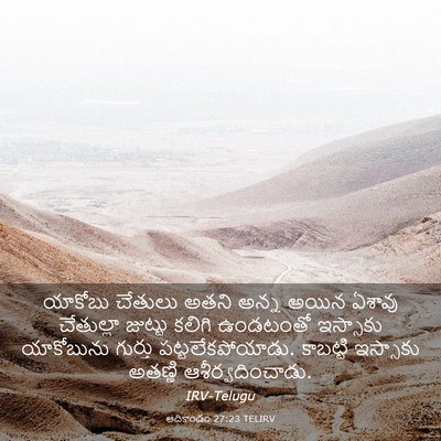 Picture 03 - ఆదికాండం 27:23 TELIRV - యాకోబు చేతులు - Bible Verse Picture