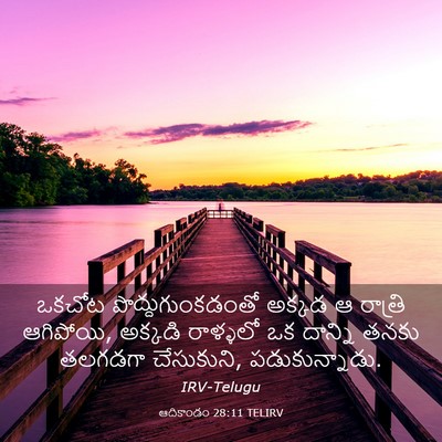 Picture 03 - ఆదికాండం 28:11 TELIRV - ఒకచోట - Bible Verse Picture