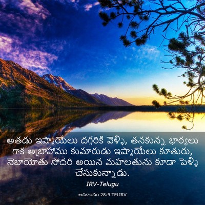 Picture 03 - ఆదికాండం 28:9 TELIRV - అతడు ఇష్మాయేలు - Bible Verse Picture