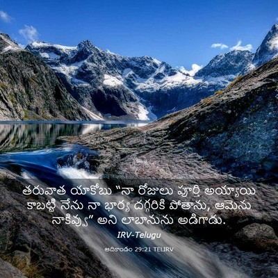 Picture 03 - ఆదికాండం 29:21 TELIRV - తరువాత యాకోబు “నా - Bible Verse Picture