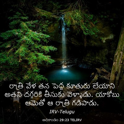 Picture 03 - ఆదికాండం 29:23 TELIRV - రాత్రి వేళ తన - Bible Verse Picture